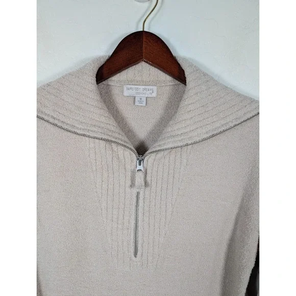 Barefoot Dreams Sweater Women Medium Cozy Chic Lite 1/4 Zip Pullover Tunic - Picture 4 of 12